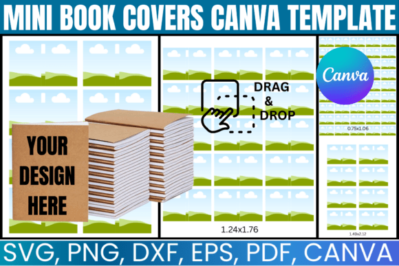 Download Mini Book Covers Canva Editable Template - Cover Collection