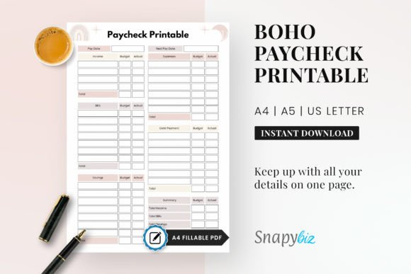 Download Paycheck Budget Printable Planner PDF - Planner pdf Collection