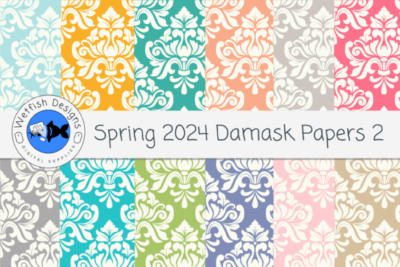 Download Spring Damask Digital Scrapbook Paper - Scrapbook Collection