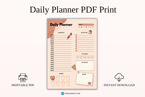 Download Daily Planner PDF Digital Print - Planner pdf Collection