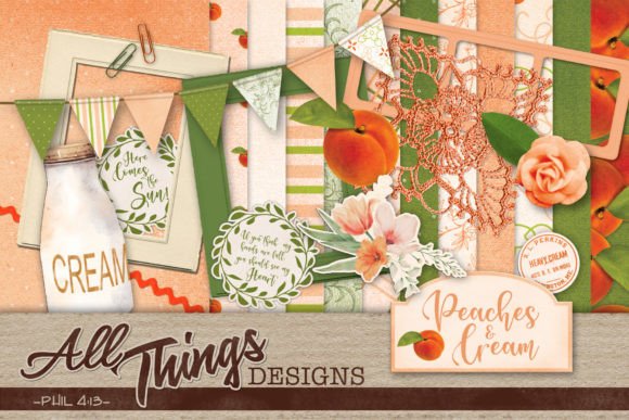 Download Peaches &amp; Cream Digital Scrapbook Kit - Premium Resources