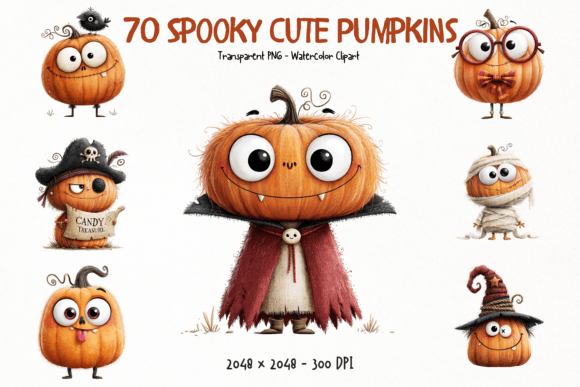 Download Spooky Cute Pumpkins PNG Clipart - Premium Bundle