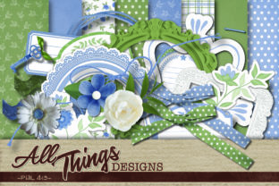 Download Forget Me Not Digital Scrapbook Kit - Premium Resources