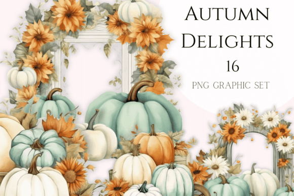 Download Fall Graphics Sage &amp; White Chic Pumpkins - Premium Resources