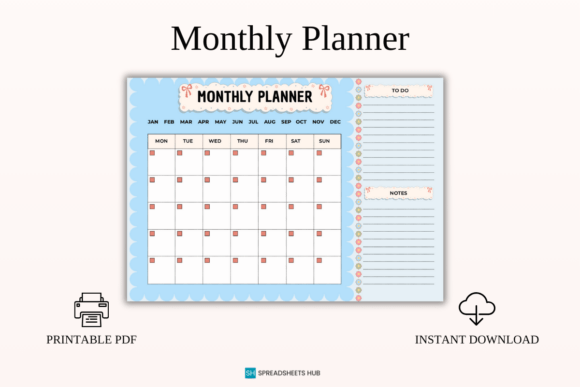 Download Monthly Goal &amp; Schedule Planner PDF - Planner pdf Collection